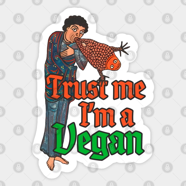 Medieval art unisex Tee || Vegan T-shirt || Funny Tee || Meme T-shirt || Ancient print tee || Illuminated manuscript print Sticker by ArtOfSilentium